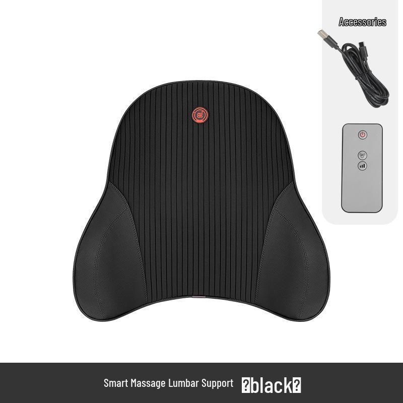 Electric Massage Lumbar Support Pillow - Memory Foam Car Seat Cushion with Remote Control.