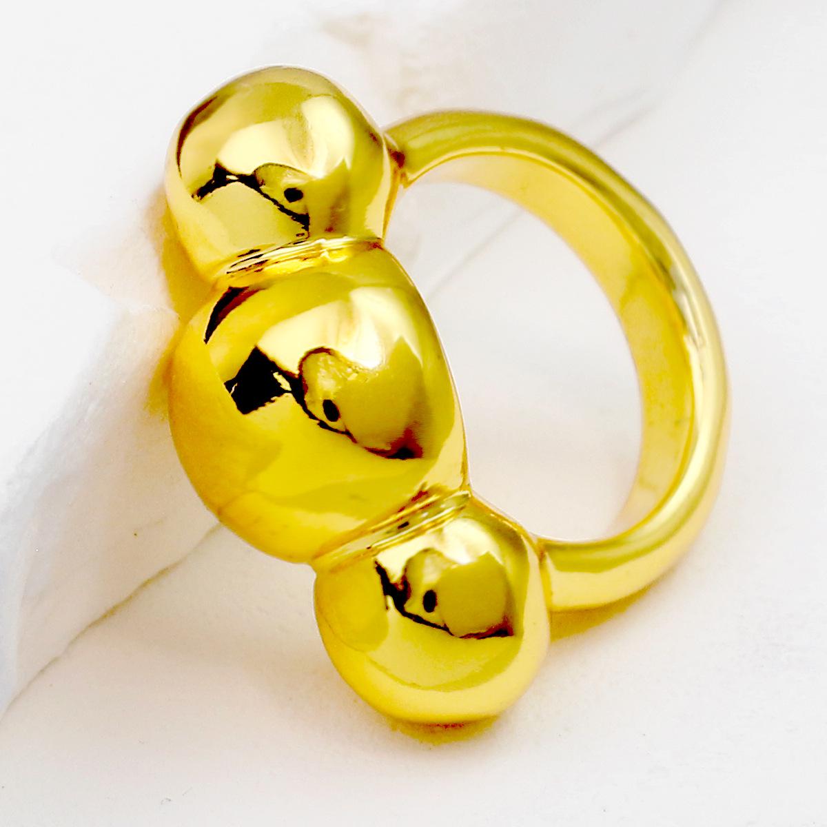 UNOde50 Women s Retro Shiny Three Bead Ring - 2025 Exquisite Gift Size 7