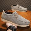 Summer Men's Linen Covered Canvas Shoes Fashionable and Casual Loafers Thick Soled Casual Sneakers Autumn Casual Shoes
