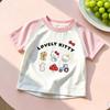 Girls Summer Lightweight Short Sleeve T Shirt Cute Cartoon Print Sweet Top