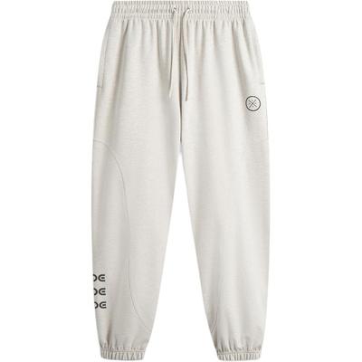 Basketball Series Simple Lace-Up Printed Comfortable Versatile Casual Knitted Sports Pants Men Bottoms Flower-Gray Tile-Gray AKLV147-2