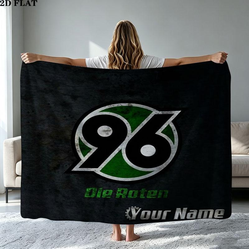 1PC Hannover 96 Custom Name Patterned Flannel Blanket Suitable For All Seasons for Home Decor Warmth and Comfort Gifts Holiday Present