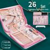 Zipper 26-Piece Manicure & Pedicure Set: Large Nail Clippers, Cuticle Nippers, Pedicure Knife, Blackhead Needle, Ingrown Toenail Remover, Tweezers.