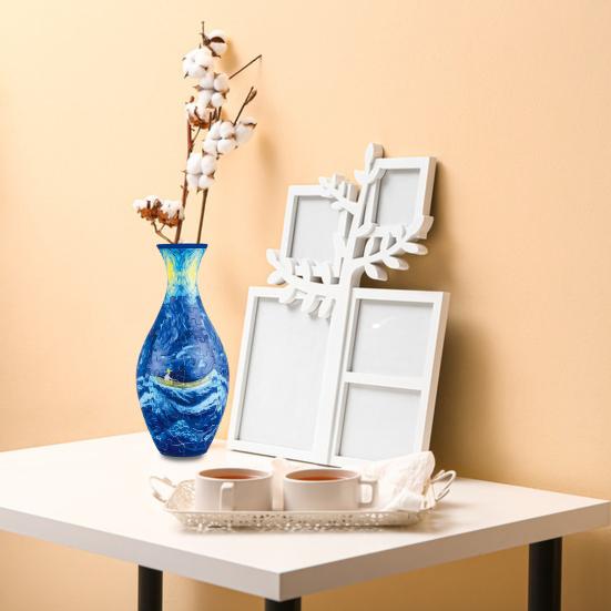 160 ks/sada 3D puzzle váza DIY ručně vyráběná modrobílá keramická mořská loď