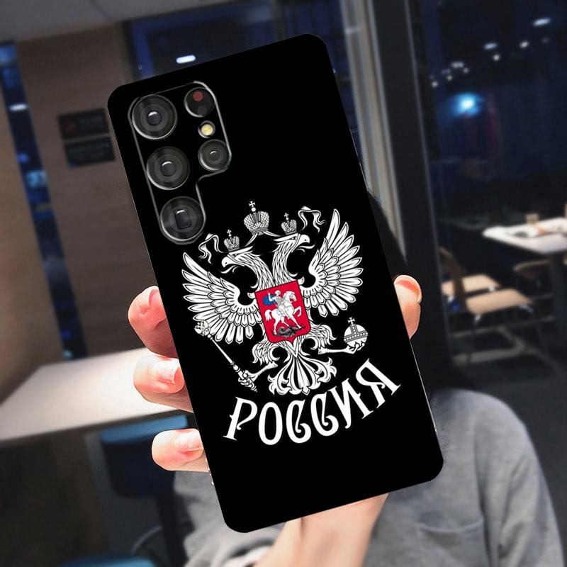 Russia Coat Of Arms Eagle Flag Cover For Samsung Galaxy S23 S24 S25 Ultra S21 S22 S20 S9 S10 Plus S21 FE S24 FE Phone Case