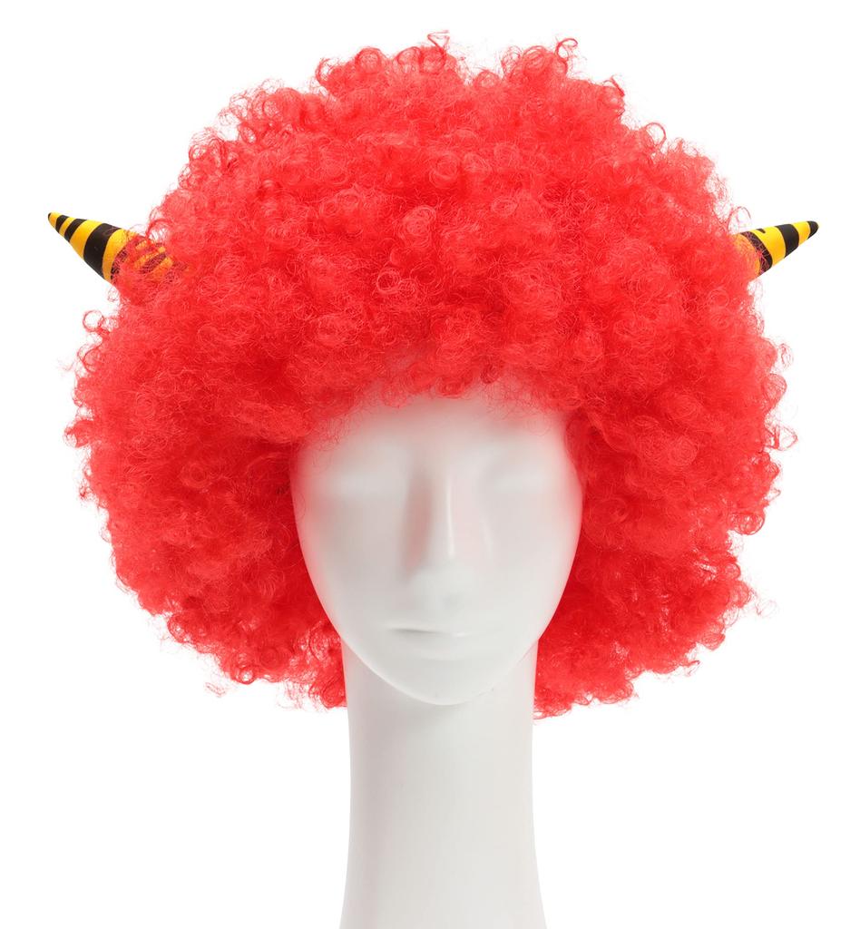 Clearstone Cosplay Halloween Setsubun Horned Hyper Afro Unisex Red
