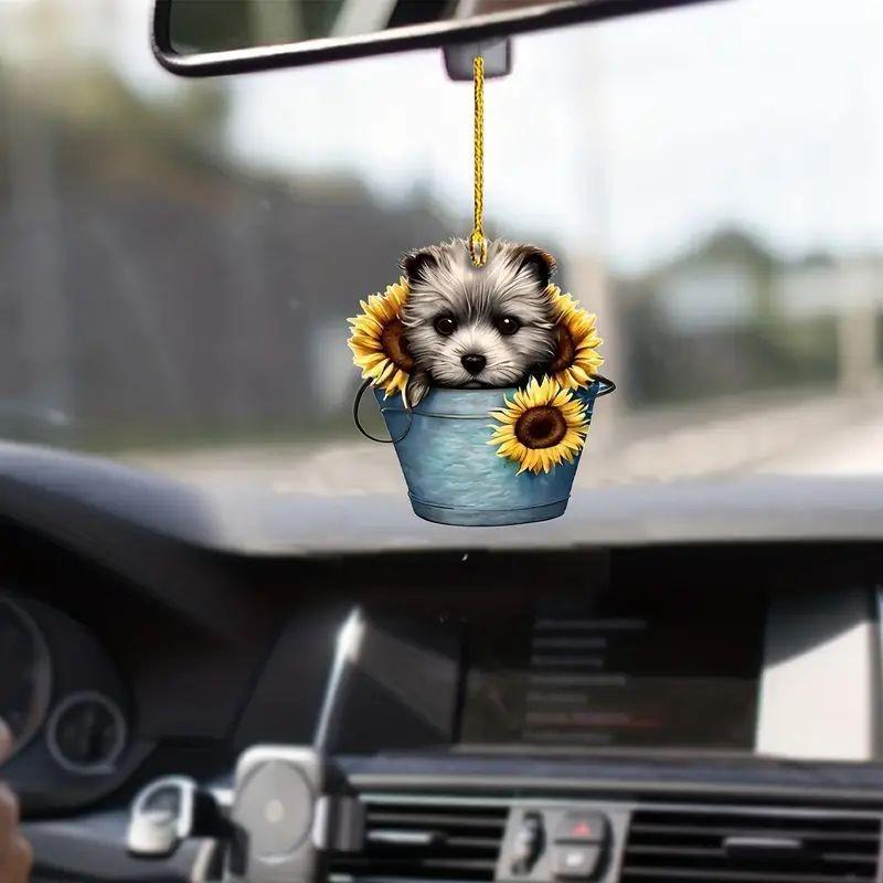 

Delightful Dog-themed Car Interior Rearview Mirror Decor Hanging Ornament Acrylic 1