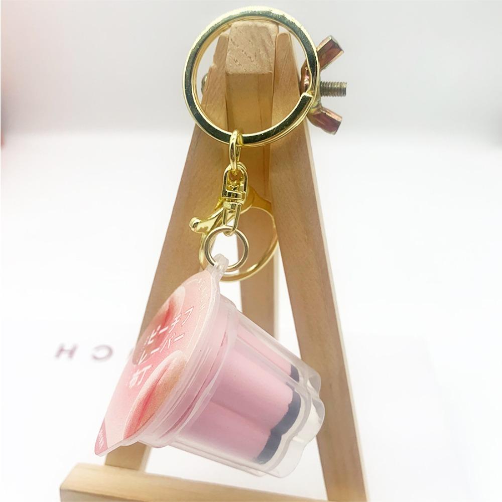 Squeeze Miniature Pudding Keyring Food Play Slow Rebound Pinch Pendant Pudding Keychain  Birthday
