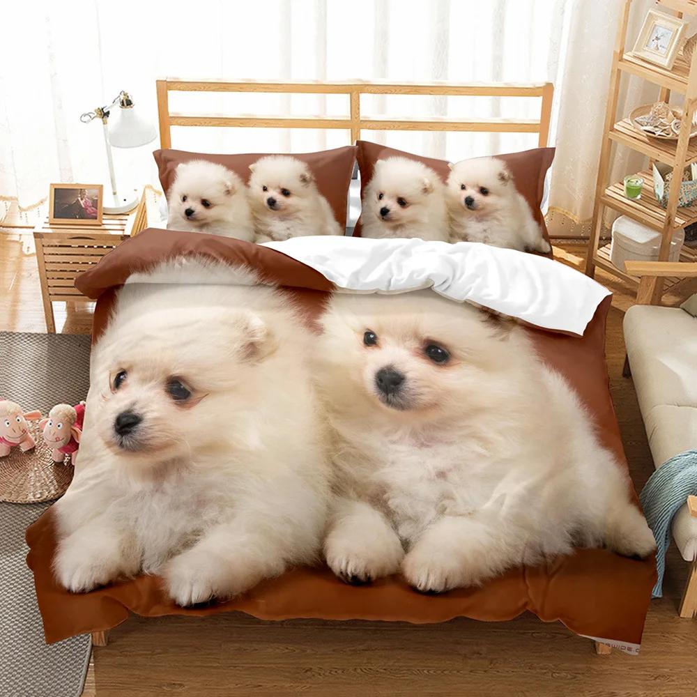 Comforter Kids Cartoon Bedding 3D Print Lovely Pet Dog Home Textile Comforter Bedding Sets S Softness Comfort Hot