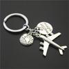 Metal No Matter Where Earth Airplane Keychains Travel Keyring Key Ring No Matter Where Pendant