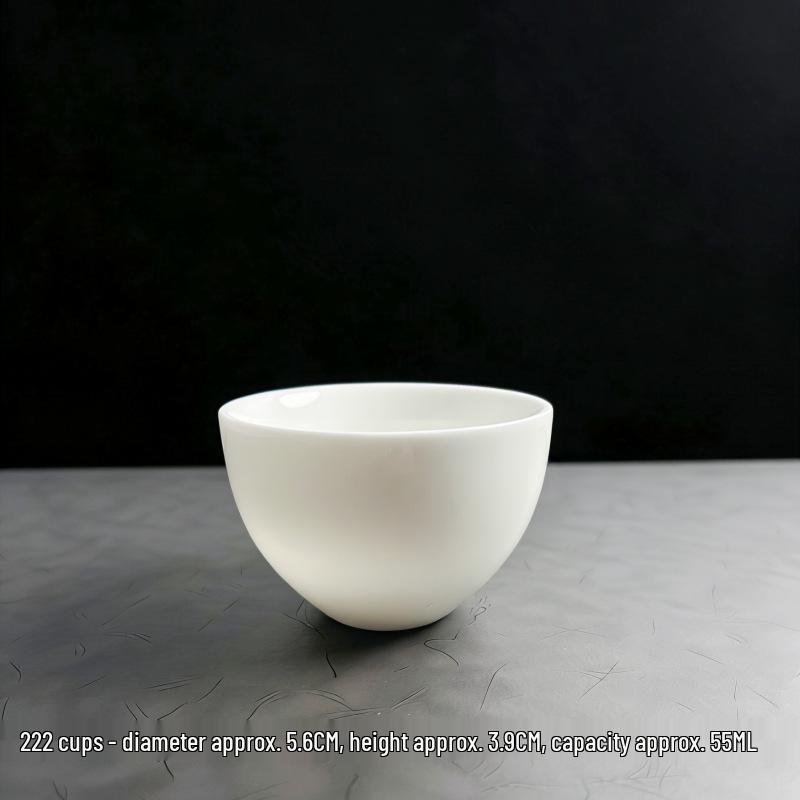 Gongfu Dehua White Porcelain Tea Tasting Cup with Mushroom Cap - Crystalline Glaze, Customizable Gift. 45-100ML