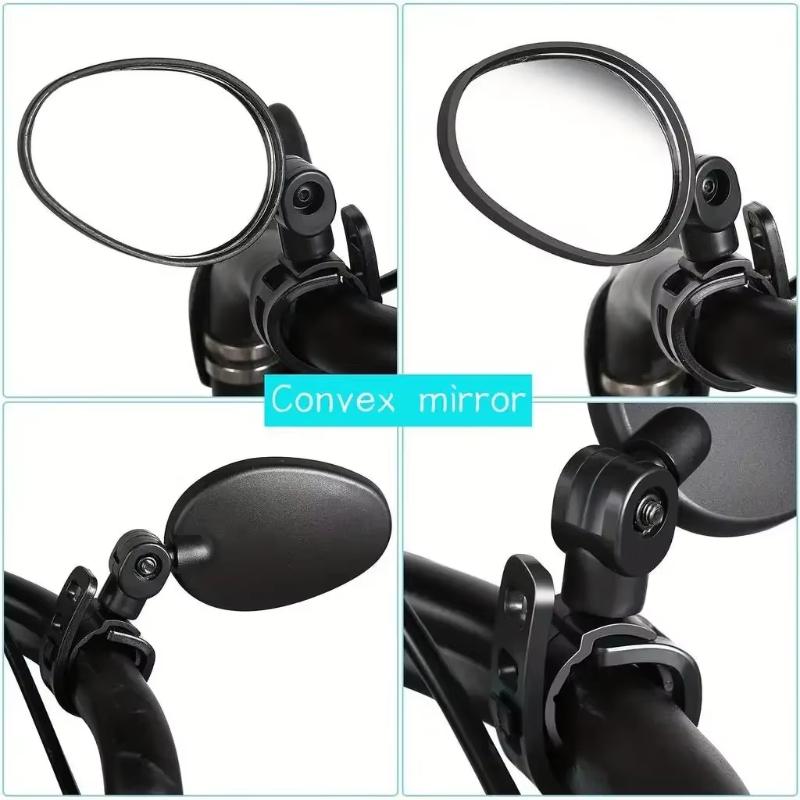 1/2pcs Bicycle Rearview Mirror 360° Rotation Adjustment Handlebar Mirror Wide-angle Convex Mirror Bicycle  Riding Accessories