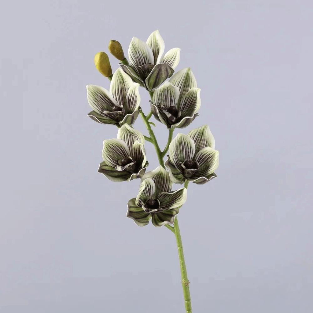 Realistic PU Artificial Orchid Flowers 6 Heads Real Touch Fake Flowers Silicone Cotton Orchid Home Decoration