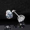 925 Sterling Silver Stud earrings Set | White Gold Plated Hypoallergenic Stud Earrings | Cubic Zirconia Stud Earrings for Women