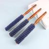Anti Static Wood Natural Boar Bristle Hair Round Brush Hairdresser Styling Tool Teasing Brush For Hair Curly Comb Barber Salon