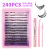 Natural Thick D-Song Single Cluster False Eyelashes 10-18Mmdiy Segmented Multi-Hair Eyelashes