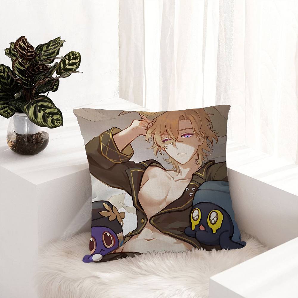 Game Honkai Star Rail Aventurine Cushion Cover Polyester Sofa Cushions Decorative Throw Pillows Home Decoration Pillowcover