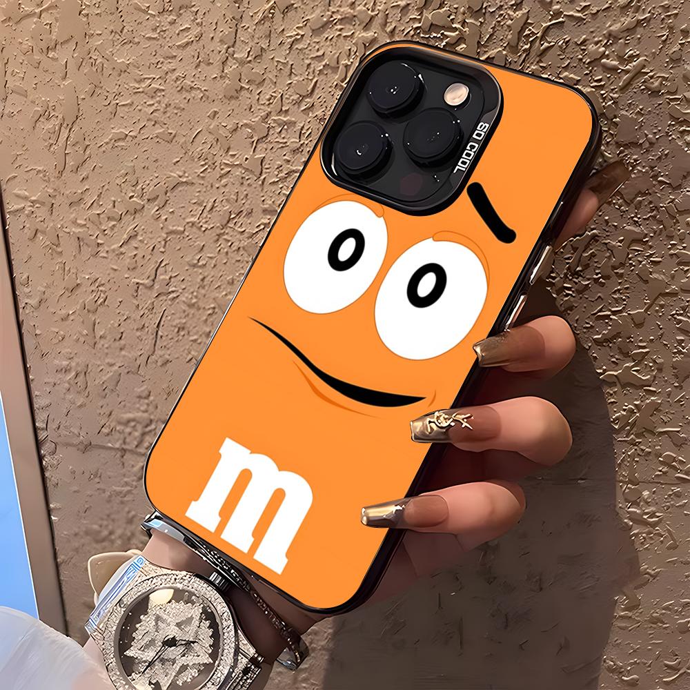 Custodia per Telefono al Cioccolato M&MS Per IPhone17 Air 16 15 14 Plus 13 12 11 Pro XS Max Bumper Case Argento Nero