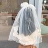 Flowing Girls Head Gauze Mesh Bridal Tulle Fashion Bow Veil Hair Hoop  Hair Accessories