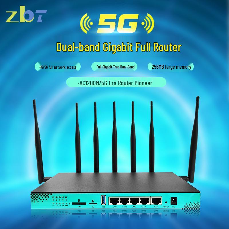 Dual-Band WiFi6 Gigabit Router with Dual-Core CPU & 5G SIM Slot