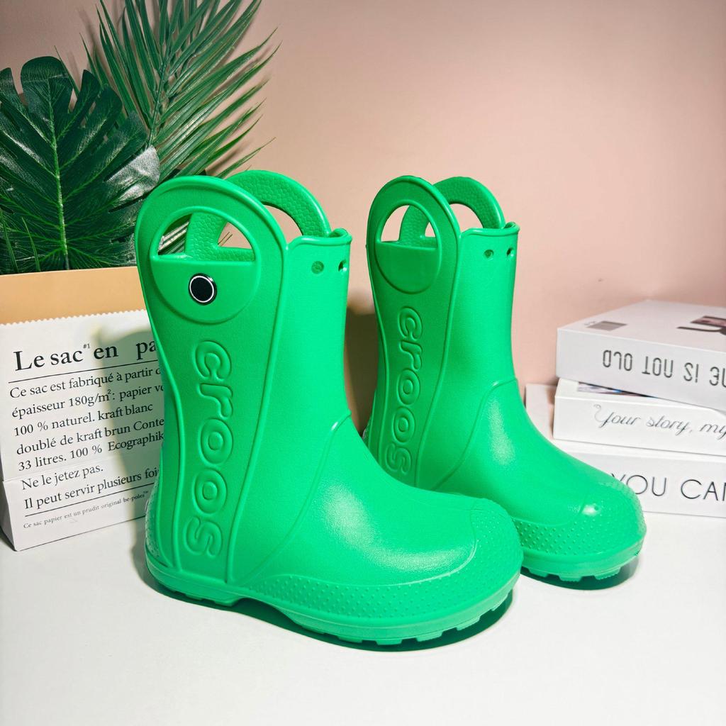 2025 Dziecięce Antypoślizgowe Wodoodporne Kalosze do Połowy Łydki - Gumowe Buty z Miękką Podeszwą dla Niemowląt