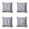 Polyester Pillow Case Gray Base Literary Home Car Decoration 26 English Letter Cushion Car Cushion Cover