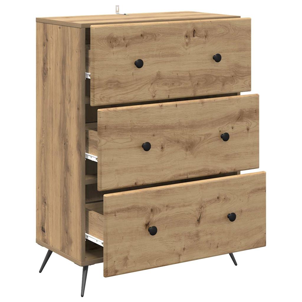 Artisan Oak Drawer Cabinet 66 x 34.5 x 90 cm Engineered Wood
