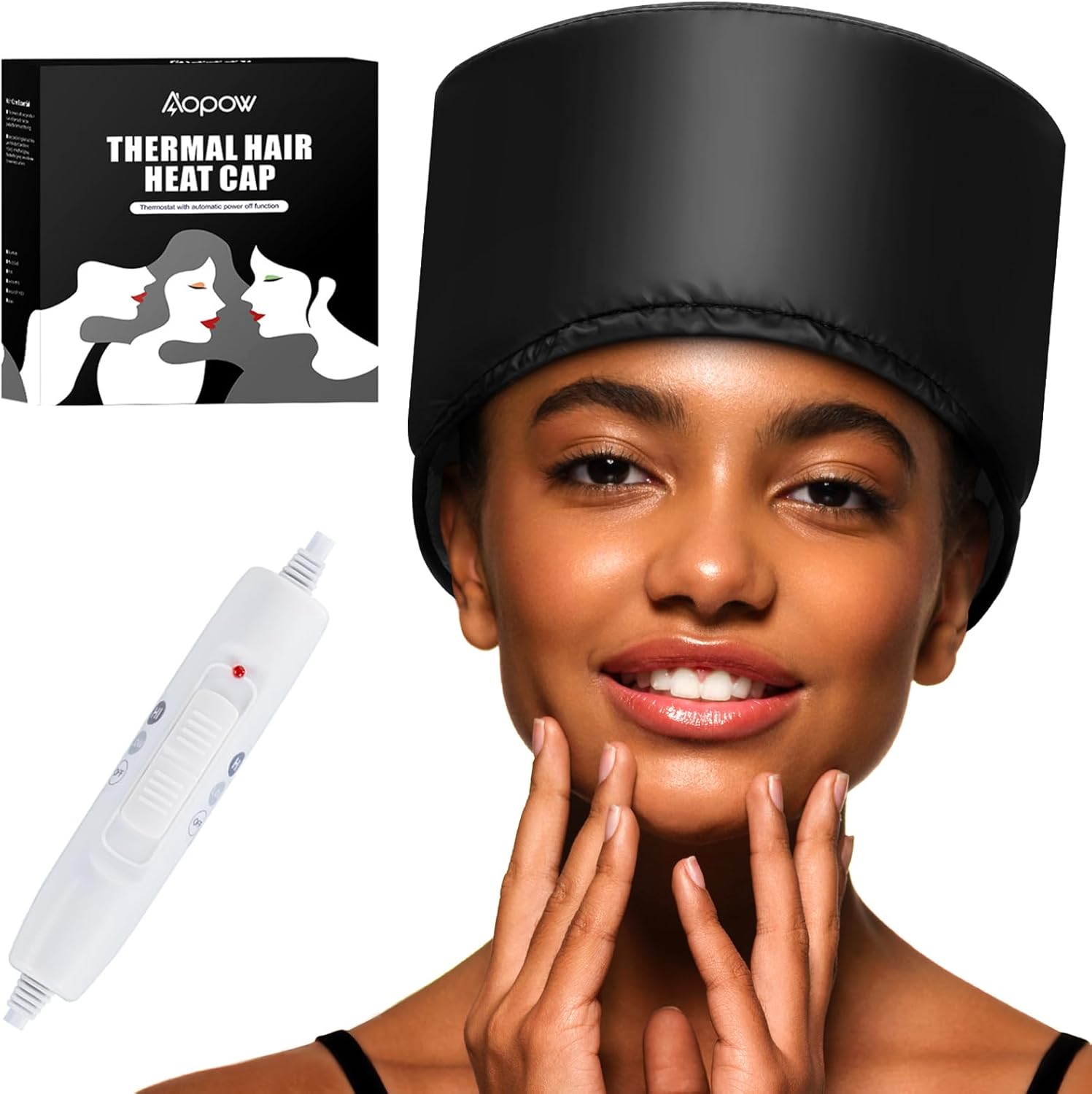 

Thermal Steamer Cap for Natural Black Afro Hair - Hot Spa Treatment Hat with Temperature Control for Deep United States