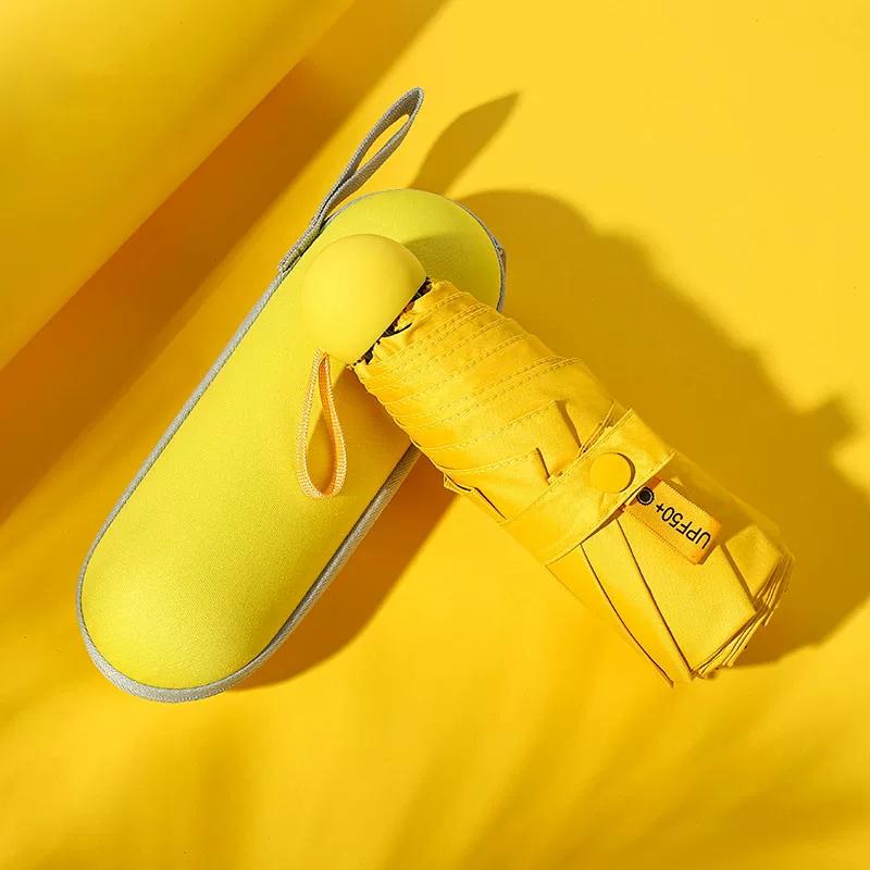 2025 Anti-DDoS UPF50 +! Sunny and Rainy Dual-Use 8-Bone 50% Off Black Rubber Umbrella Portable Capsule Storage Sun Umbrella Umbrella