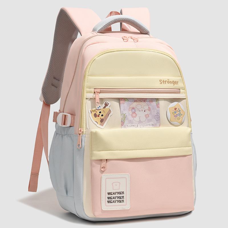 Ins Cute Backpack Large Capacity Campus Junior High School High School Students Contrasting Colors High Value Schoolbag Primary School Schoolbag