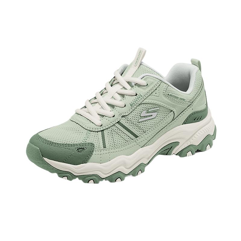 Skechers Lightweight Lace-Up Round Toe Sneakers With Flexible And Unrestricted Movement Women Sneakers Green 180378-GRN