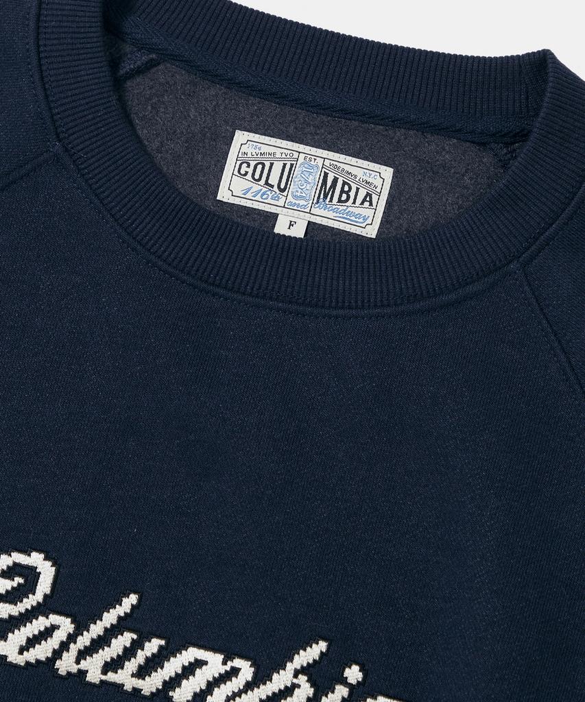 COLUMBIA UNIVERSITY 8Bit Crop Fleece Women Crew Neck _Navy