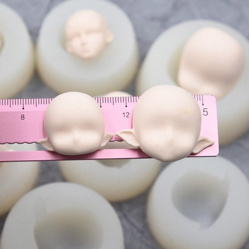 3DFairy Head Baby Face Silikonform Handgjord Tvållera Gipsform Fondant Chokladform Kex Socker Hantverksform DIY