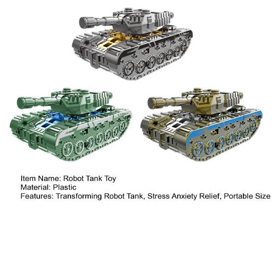 Transforming Robot Tank Spinner Toy Stress Anxiety Relief Simulated Tank Spinning Toy Kids Teens Adults Fingertip Gyroscope Fidget Toy
