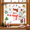 Holiday Glass Stickers Christmas Window Clings, Cartoon Antlers Snowman Wall Stickers, Waterproof PVC Clings Decorative Decals for Home Windows