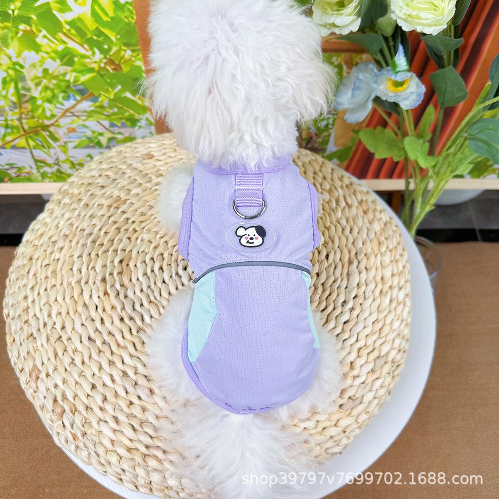 Summer dog reflective contrasting color matching outdoor sunscreen clothes cat vest cool clothes cooling pet clothes
