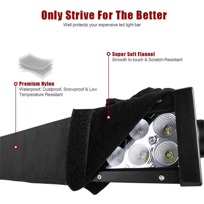 MICTUNING  22'' 32"  42'' 52'' Inch Premium Gear Sleeve Cover for Straight Curved LED Light Bars