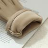 Soft Winter Suede Gloves Velvet Women Cycling Mittens Gift Pu Leather Gloves  Autumn