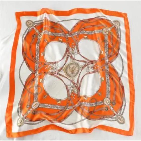 Fashion New 70cm Small Square Scarf Flower pattern Summer foulard Hair Hijab Female Headband Kerchief Luxury Neck Tie Shawl Wrap