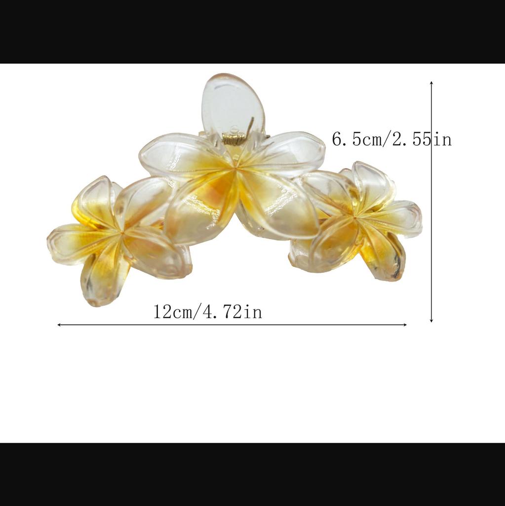 Retro Floral Petal Claw Hair Clip for Women - Large Volume Flower Hair Accessory