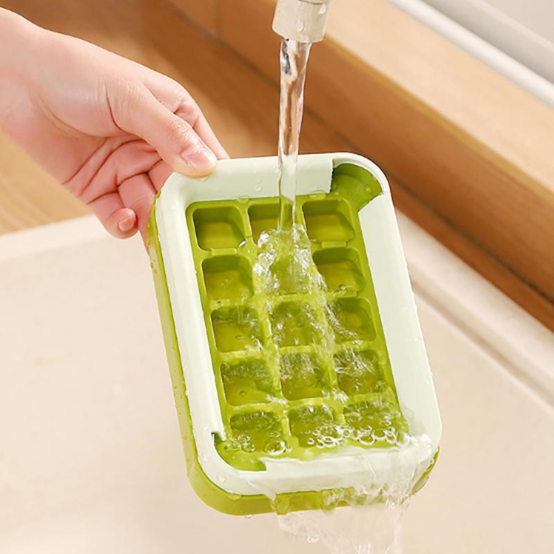 15 Grid Plastic Ice Mould For Summer Drinks Reusable Fast Freeze Ice Mold With Lid, Perfect For Cocktails Beverage Cooling Party
