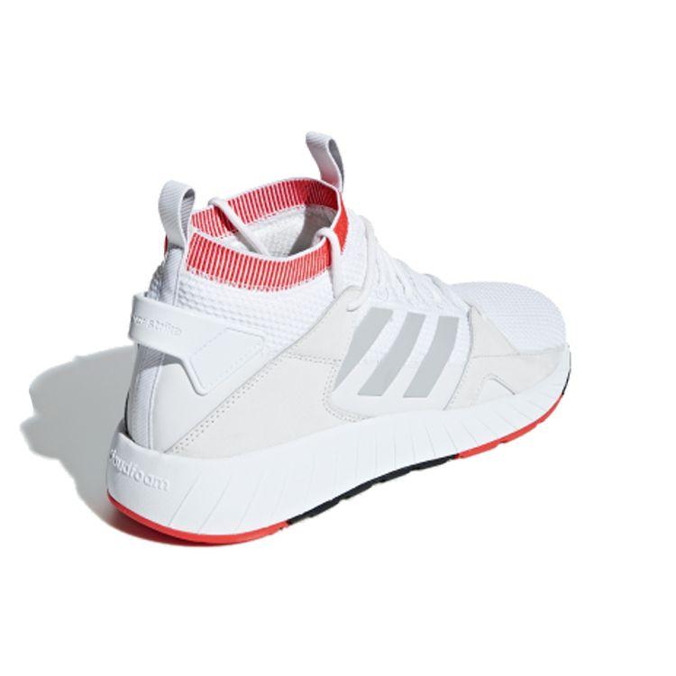 Adidas Neo Questar Strike Mid Fabric Non-Slip Low-Top Running Shoes Men Sneakers White Red Gray G25775