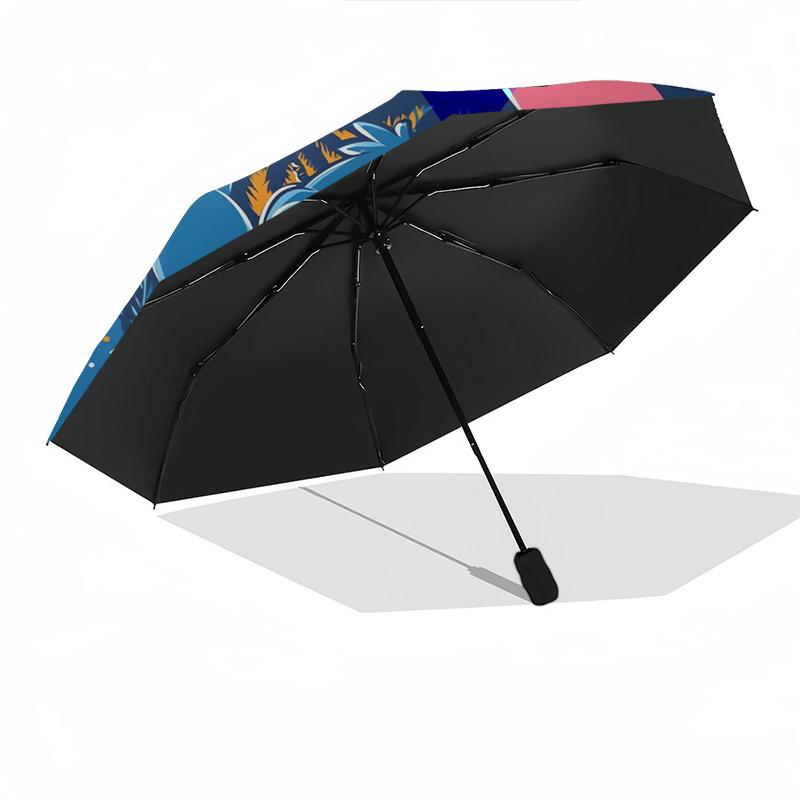 Stitch,Tropical Automatic Umbrella Tri fold Portable Umbrella, Best Holiday Gift for Men and Women, Durable Iron Frame, Playful Design, St