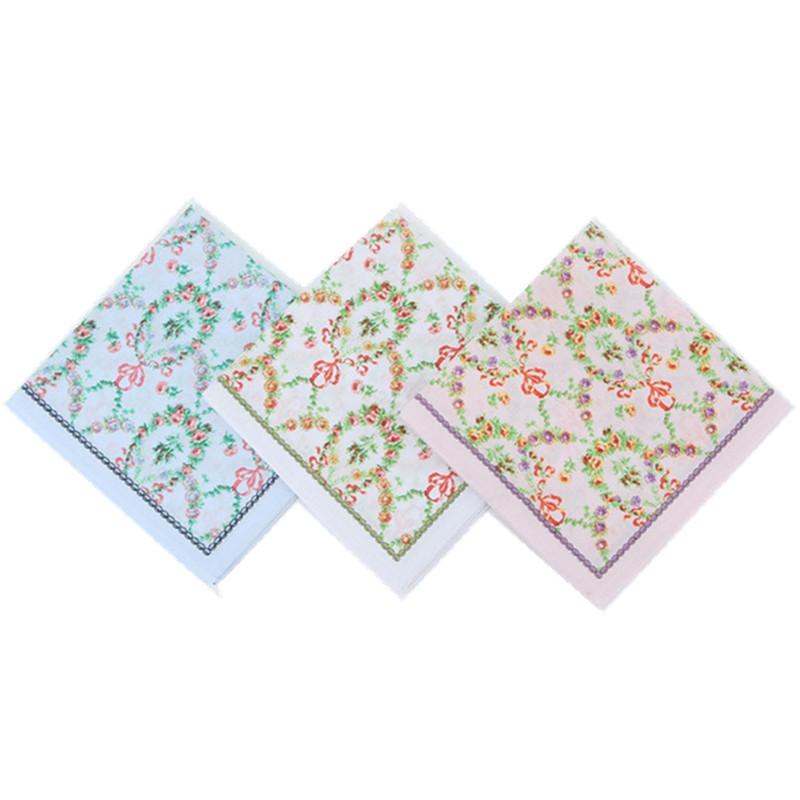 

3Pcs 43x43cm Square Cotton Colorful Flower Printed Women s Handkerchief Japanese Style Sweat Wiping Towel Wedding Party Gift