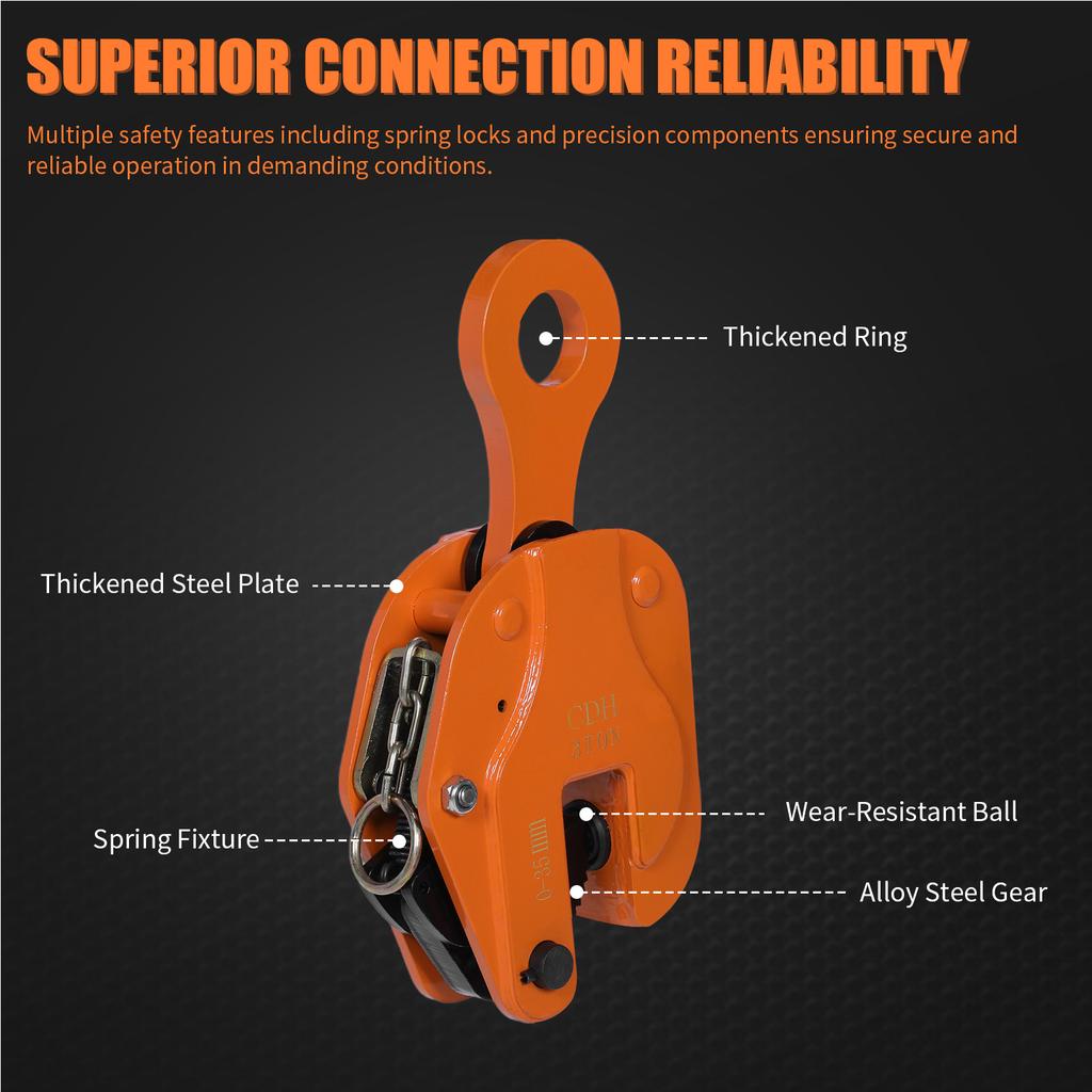 Construction Lifter Clip Wear Resist Vertical Lifters Alloy Plate Tongs Anti-Slip for Industry Crane Home Business