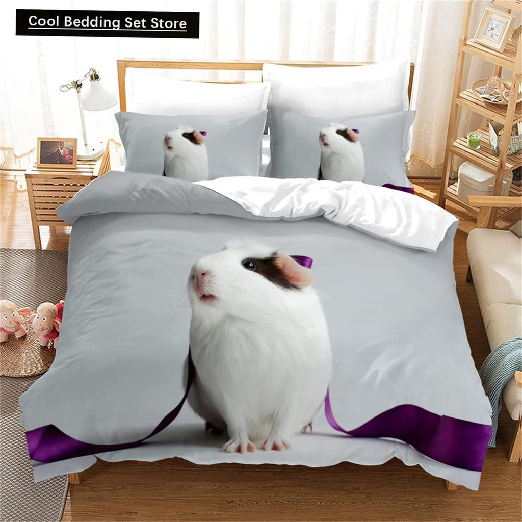Hamster Duvet Cover King Queen Size Family Pet Guinea Pig Bedding Set for Kids Boys Girls Lovely Mini Animal 2/3pcs Quilt Cover