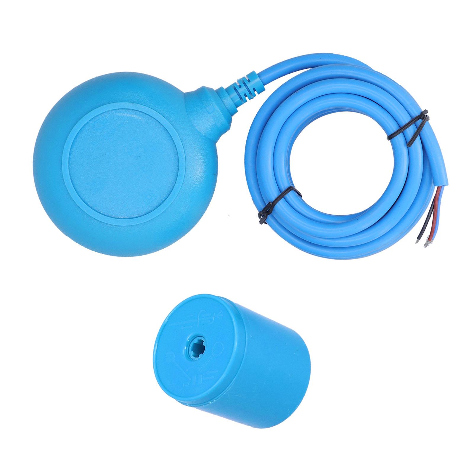 Sensor Controlador de Nivel de Líquido de Agua con Interruptor de Flotador IP68 Redondo 250V para Piscina Tanque Bomba blue