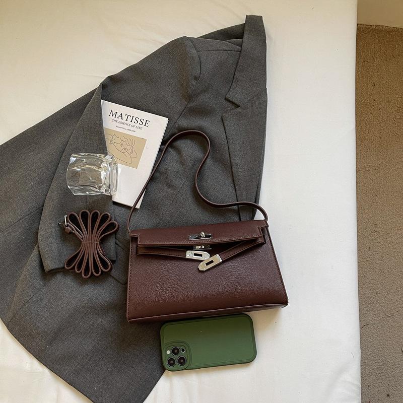 Ny mote minimalistisk lett luksus lås temperament skulder crossbody trendy dameveske