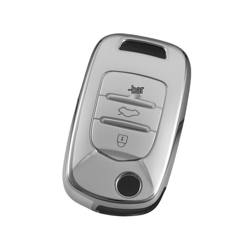Wuling/Baojun Mini Key Cover TPU Soft Rubber - Flowing Sand Silver Upgrade