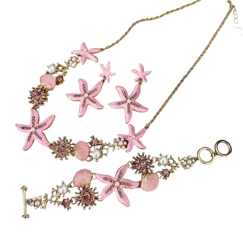 Themed 4 Piece Shell Necklace Collection Sensitive Skin Friendly Alloy Jewelry For Summer Vacation